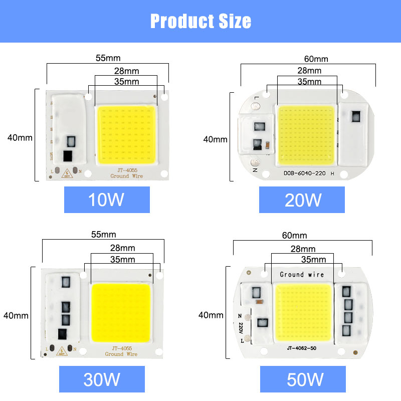 10W/20W/30W/50W COB LED Chip, 1Pcs, 220V LED Light Smart Chip Fit No LED Driver 10W/20W/30W/50W COB LED Chip, 1Pcs, 220V LED Light Smart Chip Fit No LED Driver